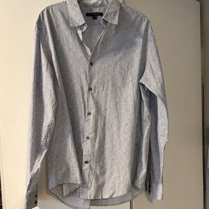 Men's John Varvatos White & Blue Patterned Shirt